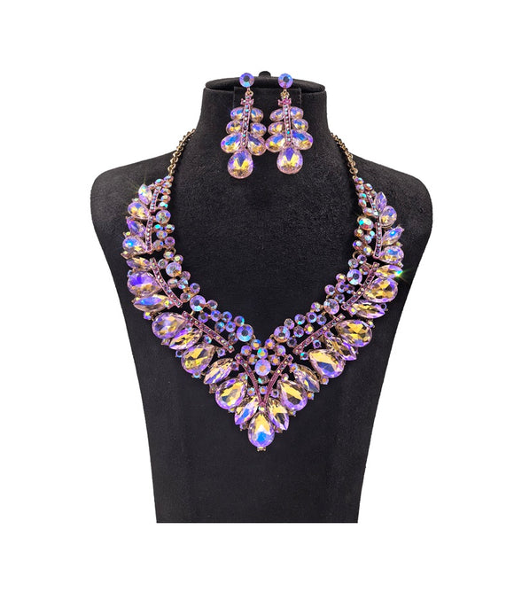 NECKLACE SET PURPLE AB ( 0118 2PX )