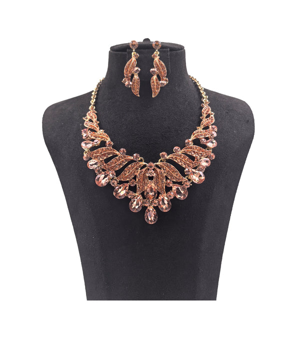 CRYSTAL NECKLACE SET ( 0146 2LP )