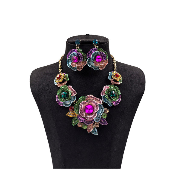 MULTICOLOR FLOWER NECKLACE ( 0150 2MT )