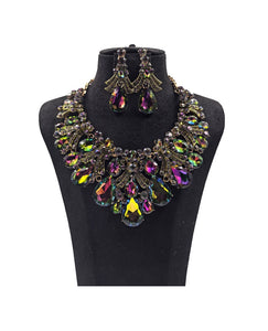 GOLD VIRAIL OIL SPILL NECKLACE SET ( 0176 2GX )