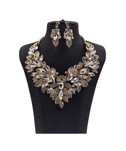 GOLD CLEAR NECKLACE SET ( 0178 2C )