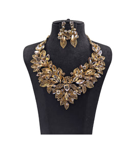 GOLD TOPAZ NECKLACE SET ( 0178 2LT )