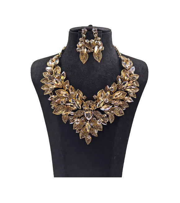 GOLD TOPAZ NECKLACE SET ( 0178 2LT )