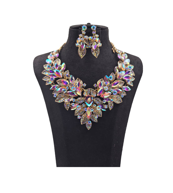 GOLD AB NECKLACE SET ( 0178 2X )