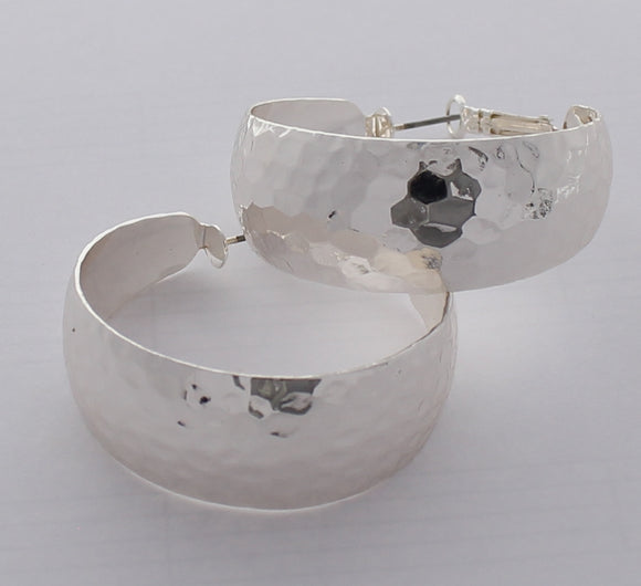 SILVER LARGE HOOP EARRINGS ( 1240 SL )