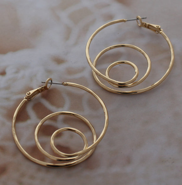 GOLD RING HOOP EARRINGS ( 968 G )