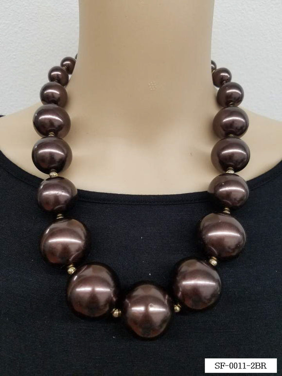 BROWN PEARL NECKLACE ( 0011 2BR )