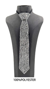 BLACK NECK TIE SILVER STONES ( 0167 BKSL )