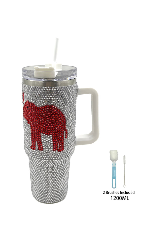 SILVER RED ELEPHANT 40oz TUMBLER ( 0202 WHRDCL )