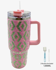 PINK AND GREEN 40oz TUMBLER ( 0249 PKPKGR )