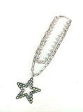SILVER AB STAR NECKLACE SET ( 1858 SBAB )