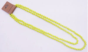 60" 8MM Neon Yellow CRYSTAL NECKLACE ( 101 NYW )