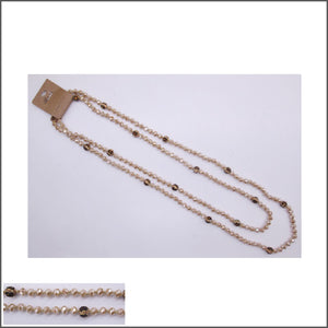 60" 8MM Light Brown  CRYSTAL NECKLACE ( 102 06 )