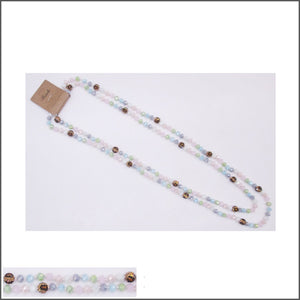 60" 8MM Light Multi Color CRYSTAL NECKLACE ( 102 MT36 )