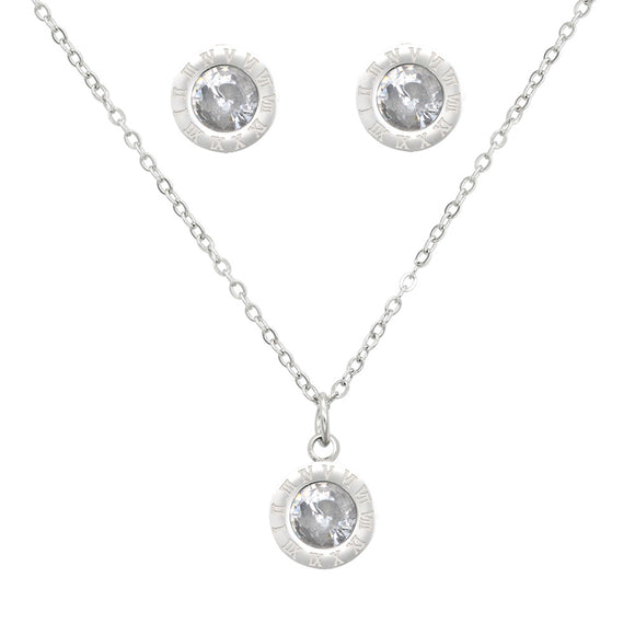 STAINLESS STEEL NECKLACE SET ( 305 SVCL )