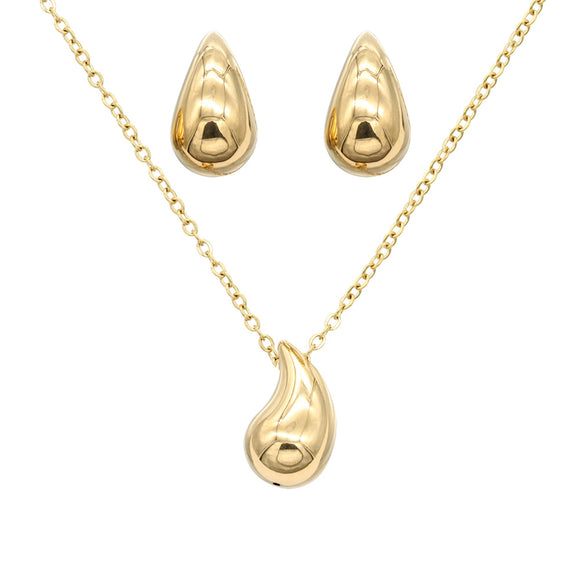 GOLD NECKLACE SET STAINLESS STEEL ( 306 GDCL )