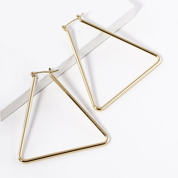 GOLD DIPPED TRIANGLE HOOP EARRINGS ( 72 G )