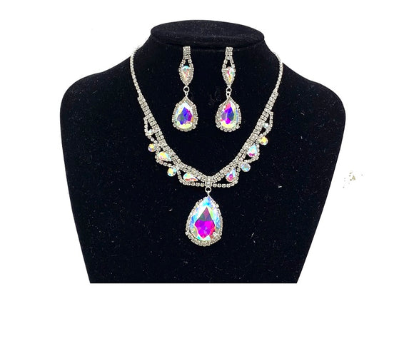 RHINESTONE CRYSTAL NECKLACE SET ( 0274 1X )