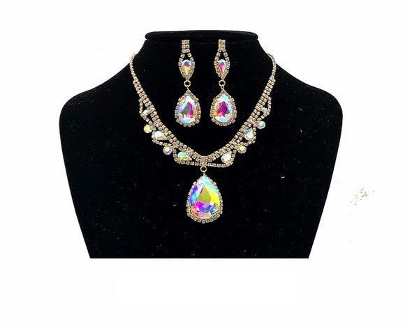 RHINESTONE CRYSTAL NECKLACE SET ( 0274 2X )