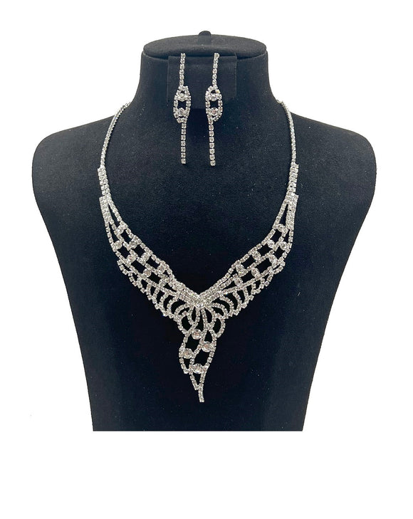 RHINESTONE CRYSTAL NECKLACE SET ( 0770 1C )