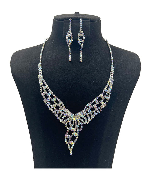 RHINESTONE CRYSTAL NECKLACE SET ( 0770 1X )