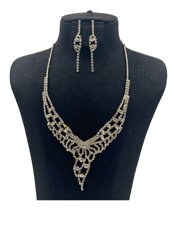 RHINESTONE CRYSTAL NECKLACE SET ( 0770 2C )