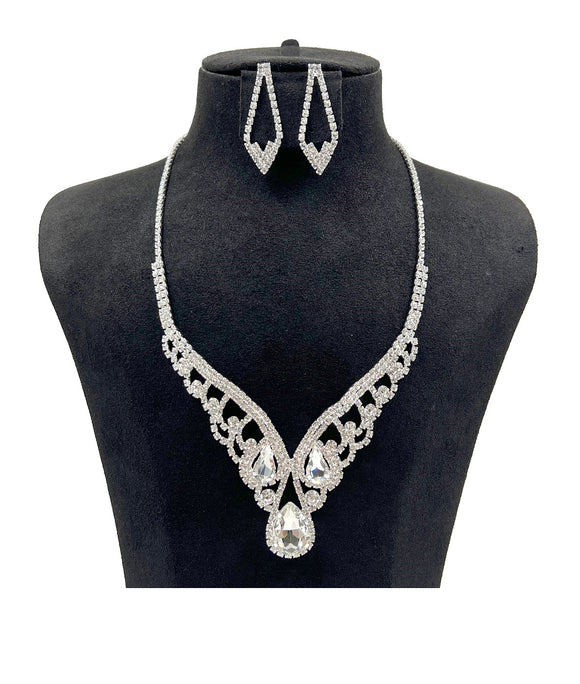 RHINESTONE NECKLACE SET ( 0790 1C )