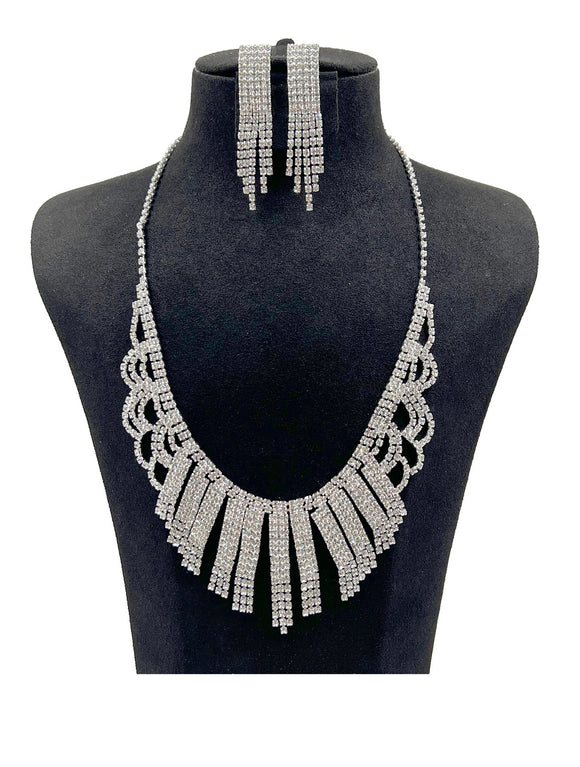 RHINESTONE NECKLACE SET ( 0827 1C )