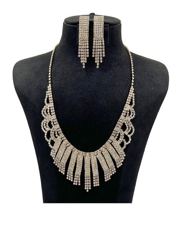 RHINESTONE NECKLACE SET ( 0827 2C )