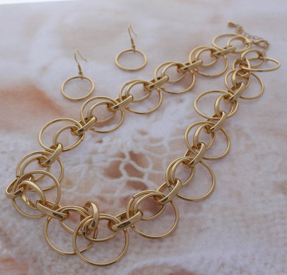 GOLD RING NECKLACE SET ( 1280 G )