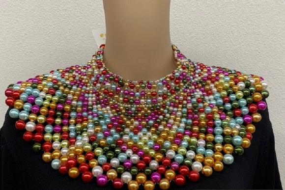 MULTICOLOR BIB NECKLACE SET ( 0060 2MT1 )