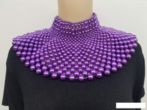 PURPLE BIB NECKLACE SET ( 0060 3PU )