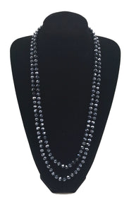 8mm 60" Knotted HEMATITE Beaded Long Necklace ( 0064 HME58 )