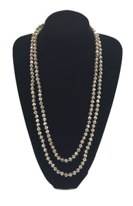 8mm 60" Knotted KHAKI Beaded Long Necklace ( 0064 KAB228 )