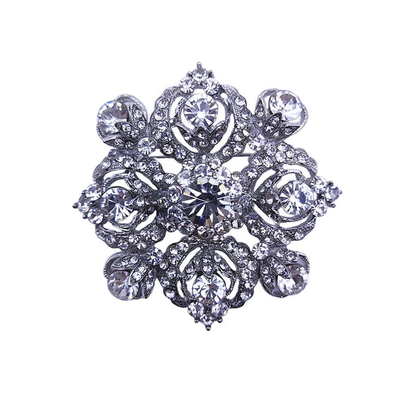 Silver Clear Brooch ( 06491 S )