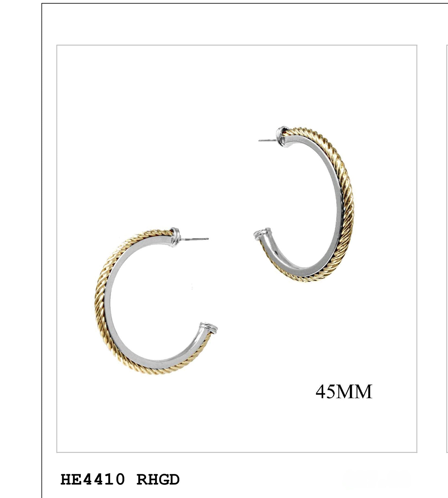 45MM CABLE ON HOOP EARRINGS (HE4410 RHGD) – Ohmyjewelry.com