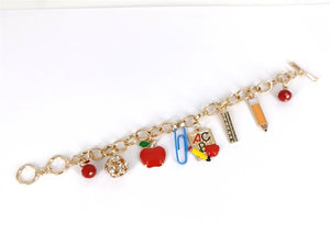 Gold School Charm Bracelet ( 1370 GDMT )