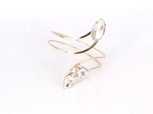 GOLD ARM CUFF CLEAR STONE ( 1766 GDCL )