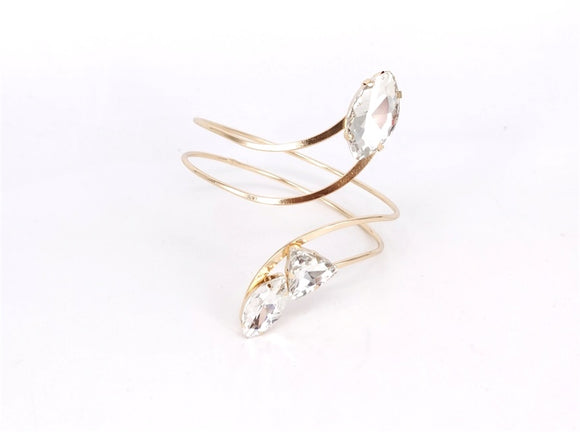 GOLD BANGLE CLEAR STONE ( 1766 GDCL )