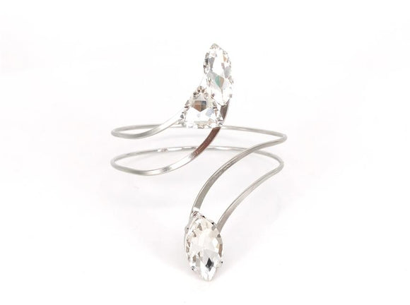 SILVER BANGLE CLEAR STONE ( 1766 RHCL )