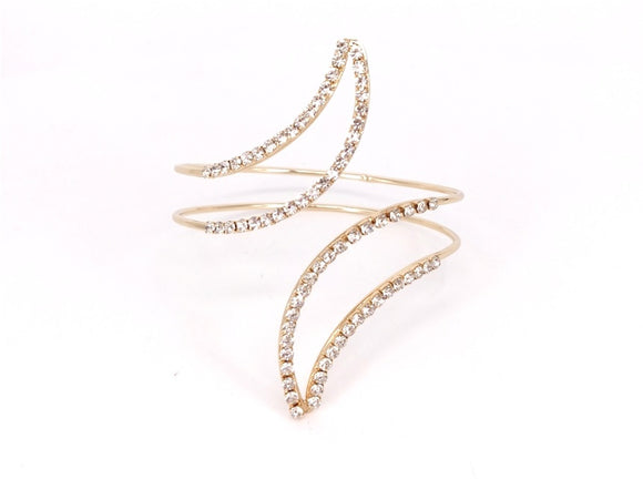 GOLD BANGLE CLEAR STONES ( 1779 GD )