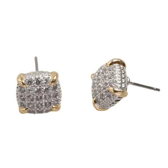 14K GOLD PLATED EARRINGS CZ STONES ( 070 )