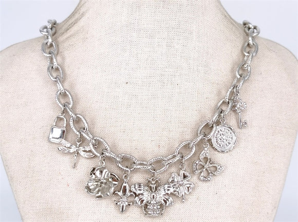 SILVER CHARM NECKLACE ( 1329 RHCL )