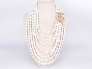 GOLD WHITE PEARL NECKLACE SET ( 1469 GDWTCL )