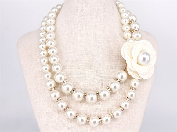 PEARL FLOWER NECKLACE SET ( 2059 GDIVCR )