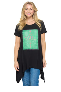 FAITH GREEN BLACK SHIRT PLUS SIZE ( 0142 BKP )