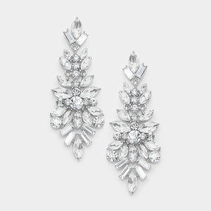 SILVER CLEAR DANGLING EARRINGS ( 1313 SCL )