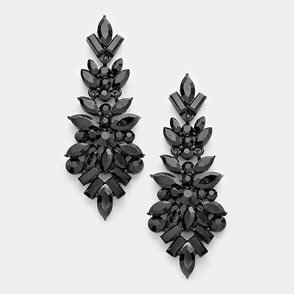 BLACK DANGLING EARRINGS ( 1313 JET )