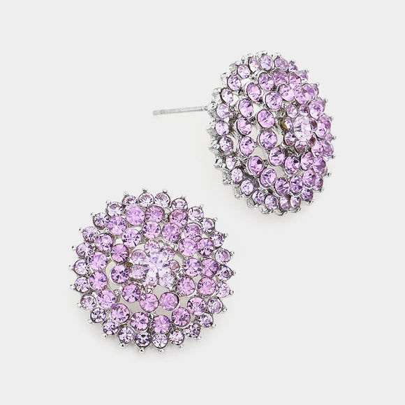 SILVER PURPLE SUNBURST EARRINGS ( 1774 SPU )