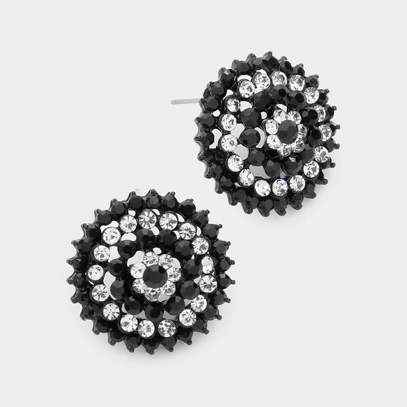 BLACK CLEAR SUNBURST EARRINGS ( 1774 BKCL )